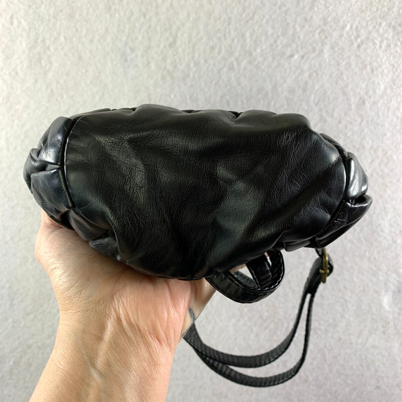 Womens Y2K Micro Purse Black Soft Vegan Leather Crossbody Option Side Pockets - Picture 3 of 16